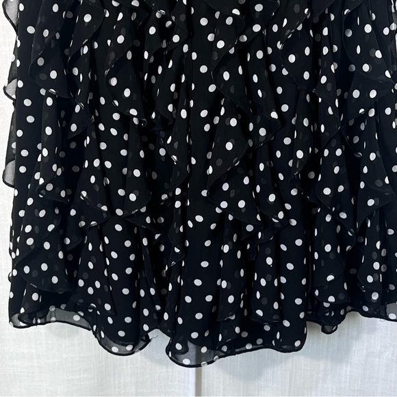 White House Black Market Polka Dot Ruffle Tiered Strapless Dress Size 10 - Picture 12 of 13